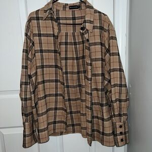 Flannel top- small oversized